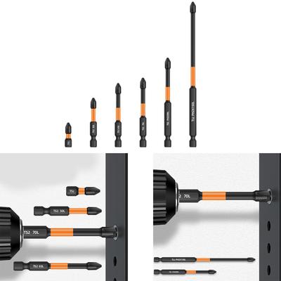 Cross Impact Screwdriver Bits Set Strong Magnetic Batch Head High Hardness 25/50/65/70/90/150mm Non-slip Screwdrivers