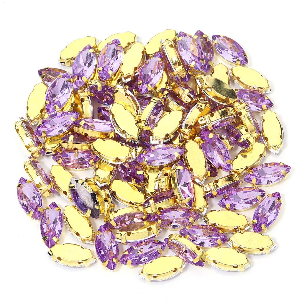 50 Stück Bunte Pferdauge Zum Aufnähen Acryl Strasssteine Mit Goldener Kralle Glas Kristall Zum Aufnähen Perlen Für Kleidung Kopfbedeckung Dekoration