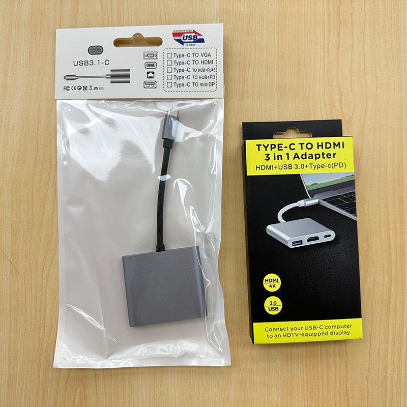 USB-C To HDMI 3-in-1 Docking Station Adapter