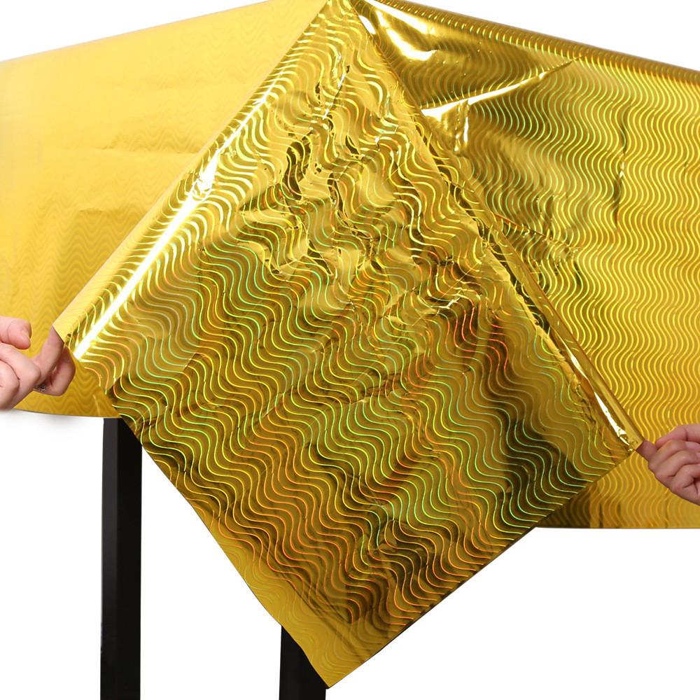 

New Stylish Aluminum Foil Wavy Stripe Tablecloth For Party Birthday Decorations StyleA