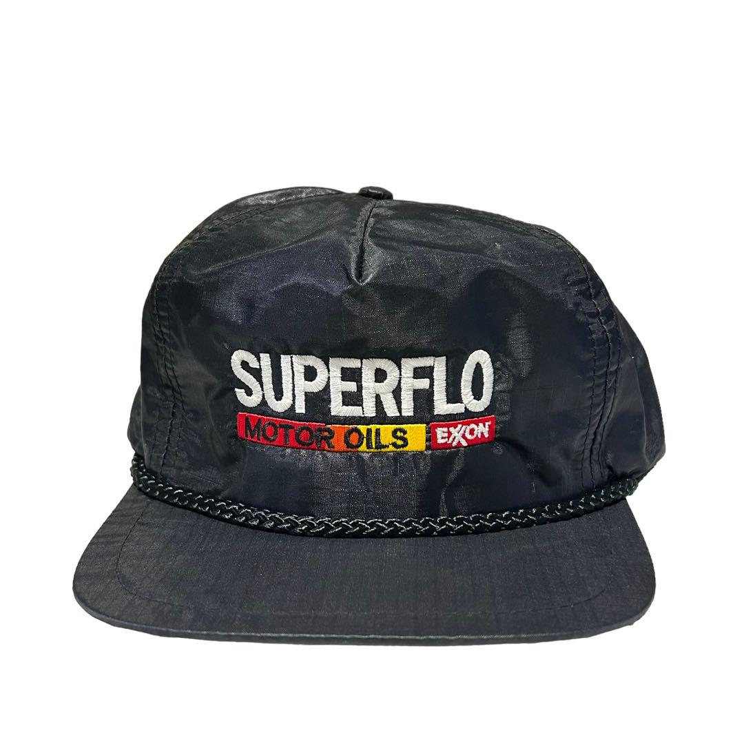 

[USED] Nearly dead 80s EXXON ripstop nylon cap in black