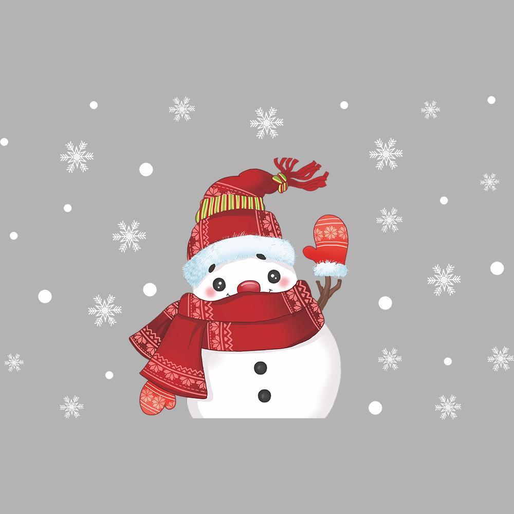 Waving Christmas Snowman Snowflake Home Decoration Glass Windows Window Stickers