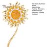 Strong Buckle Brooch Rhinestone Sunflower Pin for Women, Golden Flower Lapel Suit Dress Scarf Hat Bag Decoration, Clothing Accessory Gift Girls