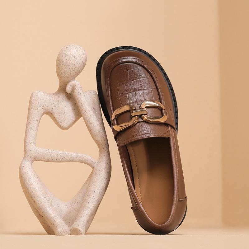 Chaussures Faciles à Enfiler En Cuir Résistant