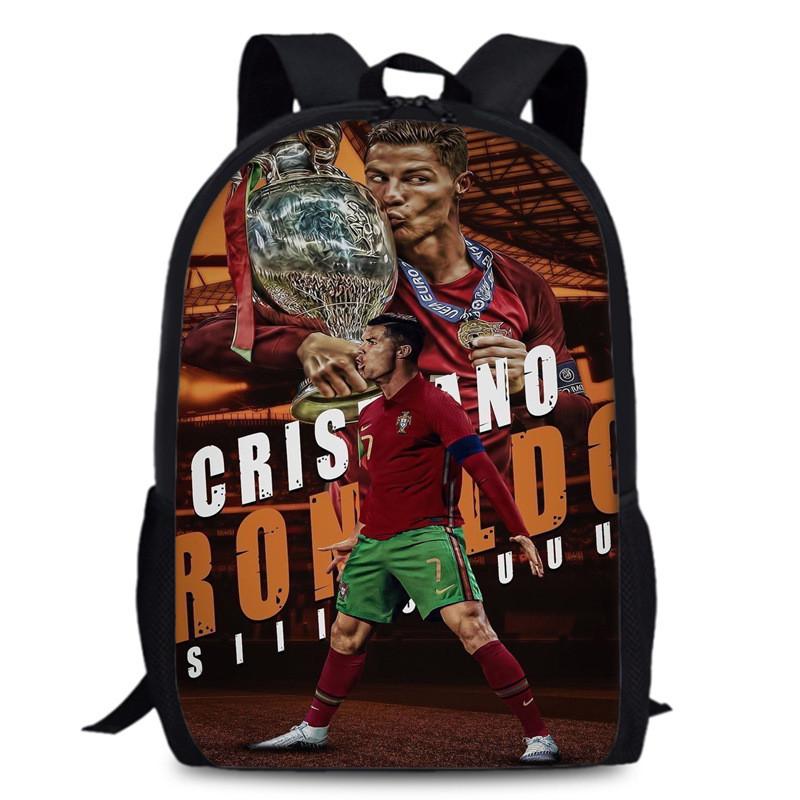 15in Ronaldo Cristiano Oxford Backpack Large Capacity School Bag Sports Travel