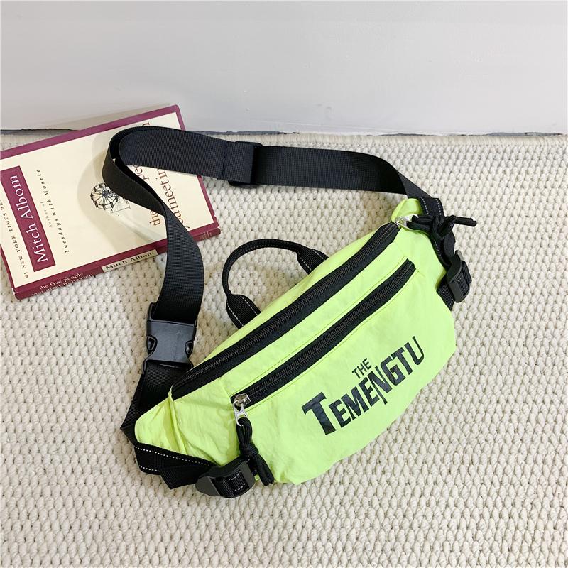 Men's Letter Print Chest Bag Women's Waist Bag Student Sports Crossbody Mobile Phone Bag