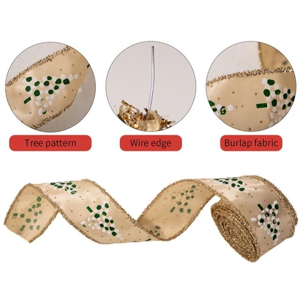 New Gold Christmas Bow Ribbon DIY Elegant Fabric Swirl Ribbon Atmosphere Layout Christmas Tree Ribbon Xmas Gift