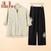 Elegant Embroidered Floral Summer Set for Mature Women