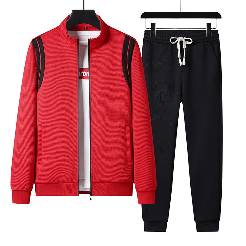 Mantel Übergroße Herren Strickjacke Sport Casual Set Zweiteilige Hose