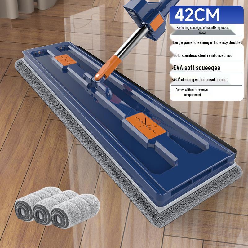 Lazy Dual-Use Flat Mop 2025 - Wet/Dry, Hand-Free, Super Absorbent Cleaner