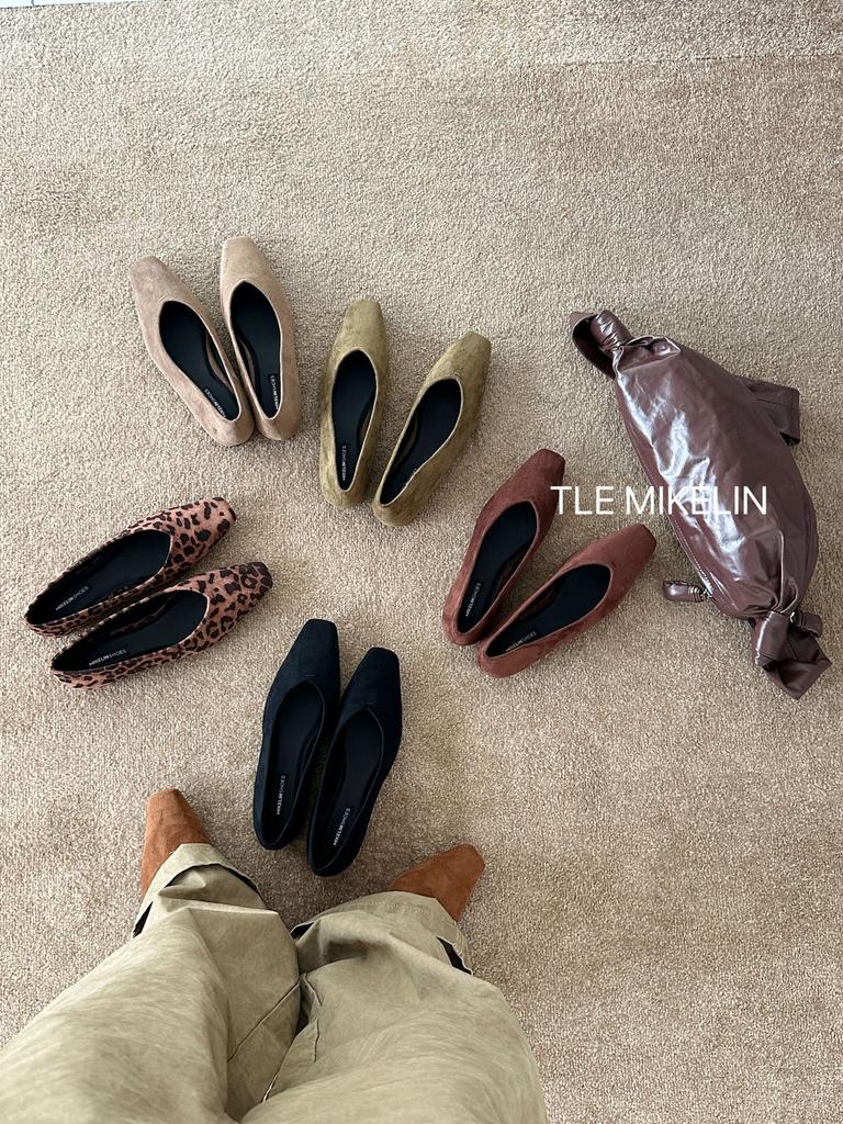 Inner Height Increase Square Head Suede Leopard Print Single Shoes Women's Shoes 2025 New Autumn French Retro Black Commute