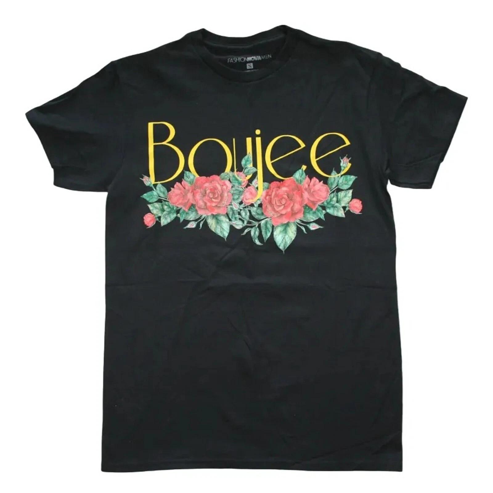 

Boujee Flower Graphic Print Men s Black Short Sleeve T-shirt - NWT S
