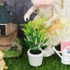 Green Potted Tree Artificial Foliage Miniature For Miniature Dollhouses Decorative Setup Photo Props