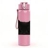 1PC Solid Black Cat Face Pattern 750ml Color Plastic Sports Water Bottle Leakproof Flip Straw Lid Suitable for Sports Office Home Use