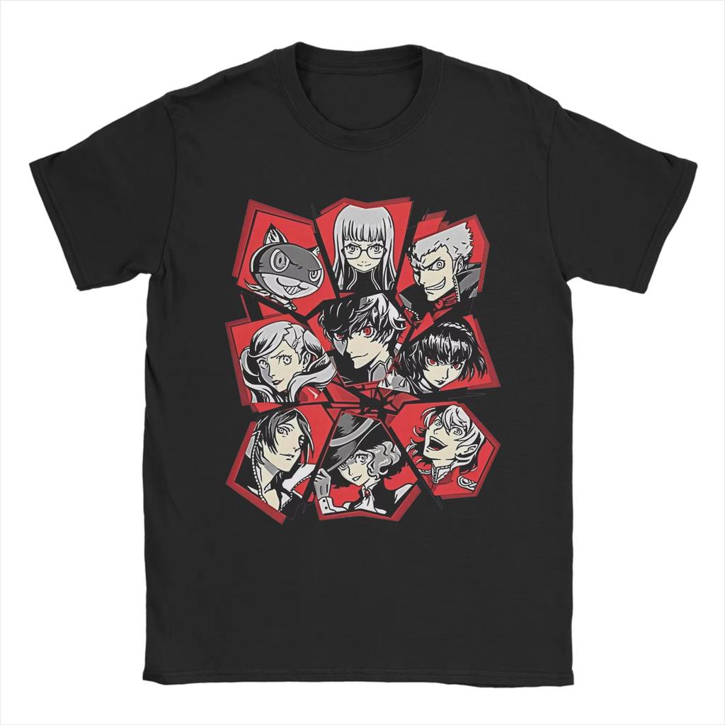 T-shirt Grafica Persona 5 Regina Makoto Niijima Vintage Lavata Merchandising Anime Harajuku Unisex Cotone Oversize Manica Corta Magliette