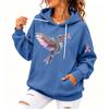 Women's Casual Loose Fit Hoodie with Hood and Breast Graphic Print for Everyday Wear