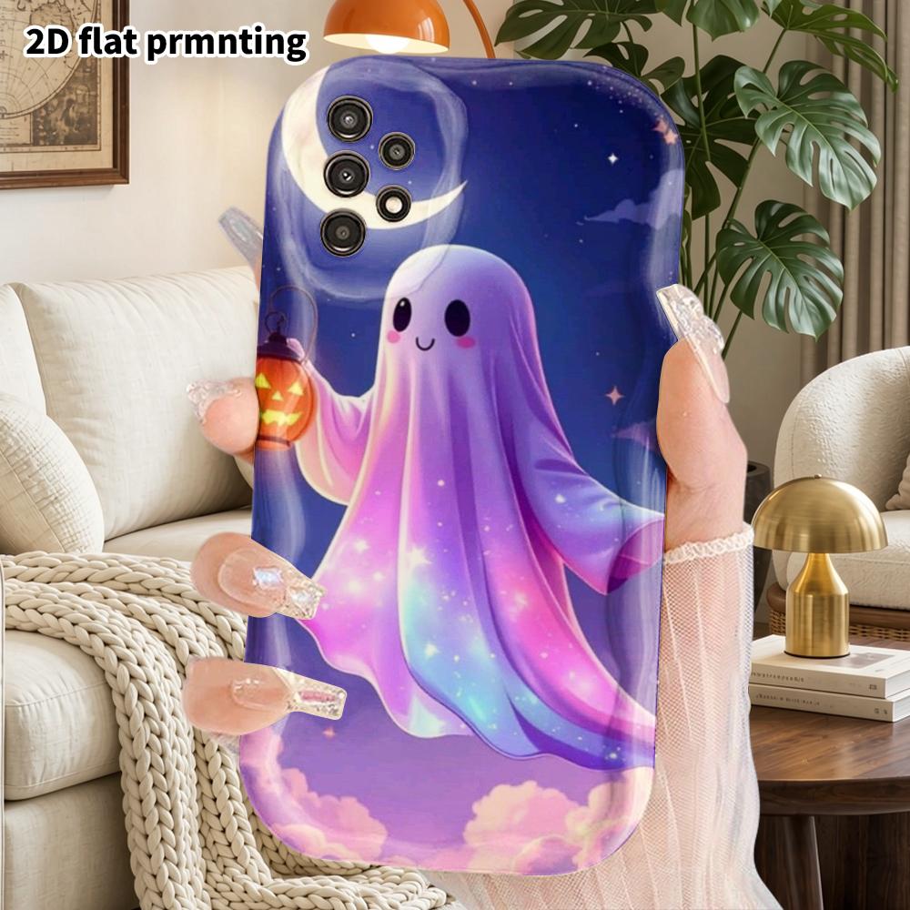 Phone Case: 2D Flat Samsung Galaxy A34 A35 M05 M06 S20 S22 S21 FE Plus 5G Protective Case, Couple Style, Gradient Ghost, Christmas and Halloween Gift