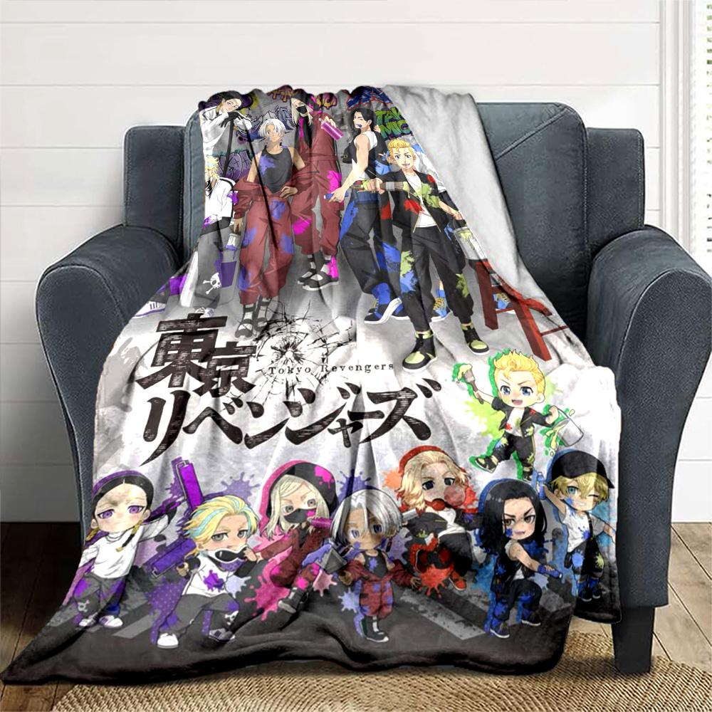 TOKYO REVENGERS Print Flannel Blanket High Quality Warm Comfortable Cover for All Seasons Perfect for Gifts Home Decor