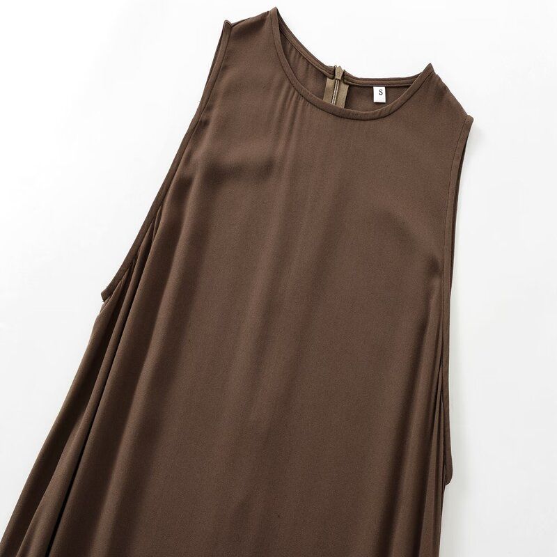 Fashion Style 2024 Fall and Winter New Women's Clothing Easiest for Match Loose round Neck Sleeveless Length Midi Skirt Dress 4661291