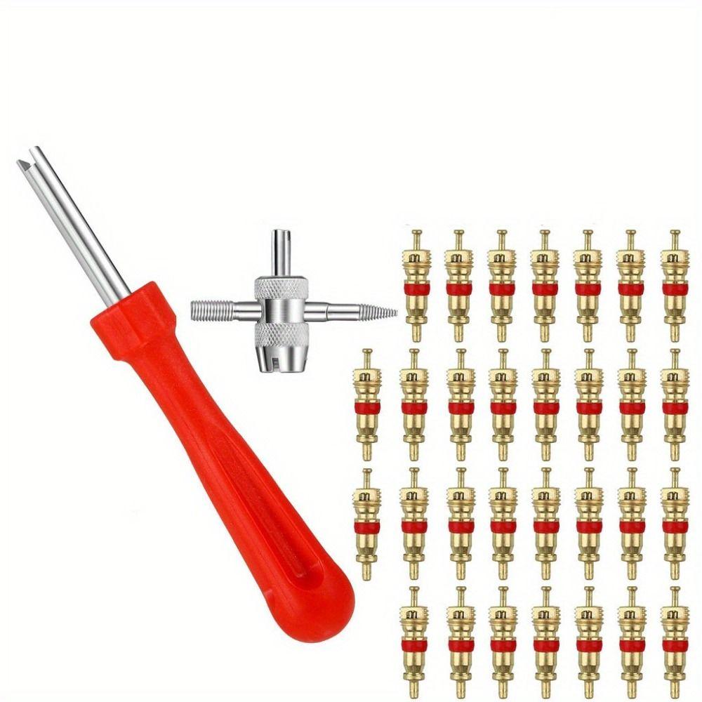 33Pcs Rust-proof Tire Valve Stem Installer Tool Set Multi Function Valve Removal Puller Tool  Cars
