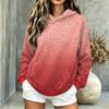 Damen Casual Kapuzenpullover mit Farbverlauf-Leopardenmuster