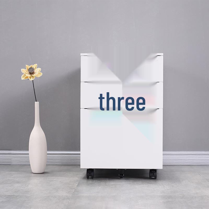 Mobile Three-Drawer Metal File Cabinet with Lock for Under-Desk Office and Printer Storage