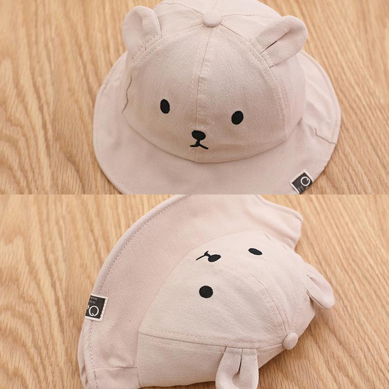 Cute Bear Baby Bucket Hat Spring Summer Outdoor Sun Hats for Boy Girl Cartoon Bear Ears Baby Hat Panama Cap Baseball Caps