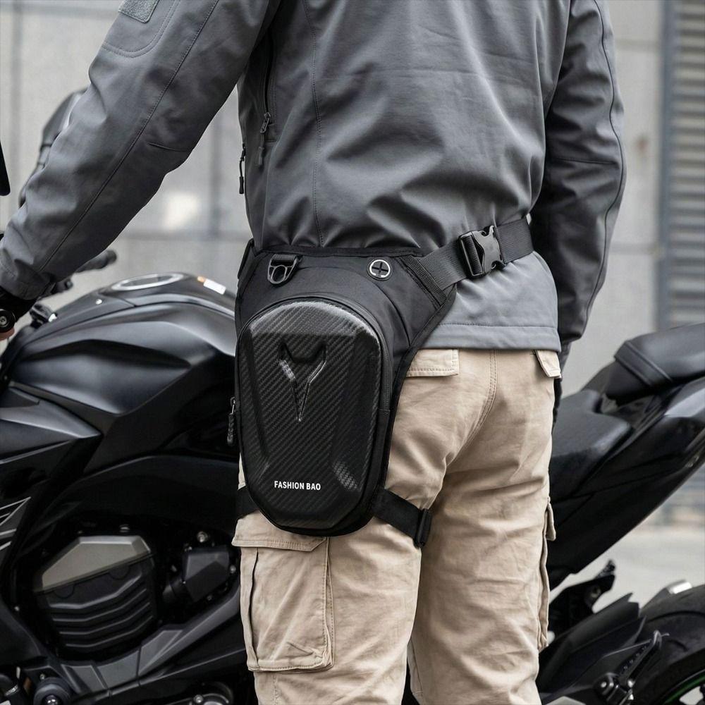 Hard Shell Motorcycle Leg Bag Waterproof Crossbody Bag Cycling Waist Pack Motorcycle