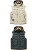Men's Trendy Hooded Sleeveless Cotton Vest for Autumn/Winter