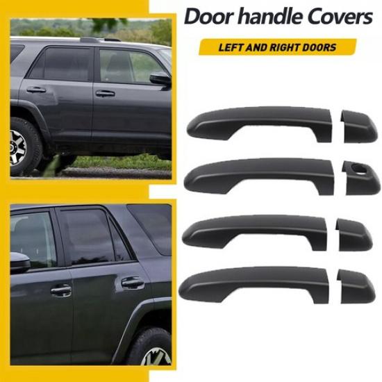 For 4Runner 2010-24 MATTE BLACK Exterior Door Handle Bezel Cover Trim Decor Kit
