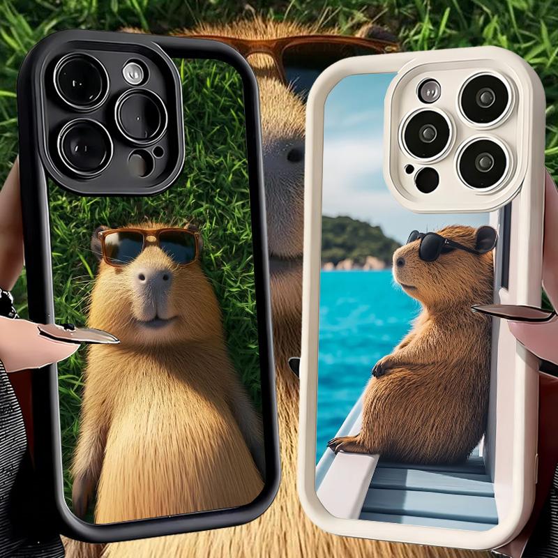Handyhülle für iPhone 17 Air 16E 15 16 Pro Max Tier Capybara Niedliche Hülle 14 Plus 13 12 Mini Weiche Schale Silikon Fundas