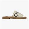 Chloe Chc22u188z3 101 Woody Logo Flat Mule Slippers