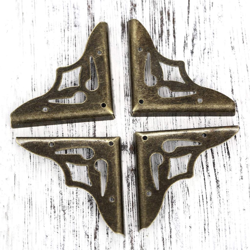 20 Stück 3-seitige Eckenschützer, Eckbeschläge, Antikbox-Ecken, DIY-Gepäckecken