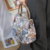 Storage Bag Cartoon Lunch Bags Cat Pattern Canvas Handbag Casual Portable Mommy Bag  Streetwear