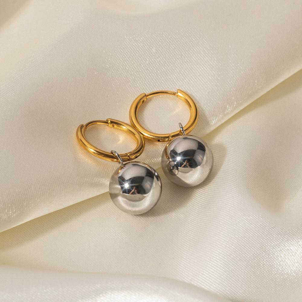 Youthway Stainless Steel Golden Steel Colorblock Hoop Earrings For Women Waterproof Charm Trendy Jewelry New Bijoux