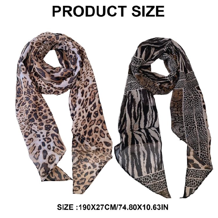 Elegant Snakeskin Pattern Neck Scarf for Ladies Thin Chiffon Neck Wrap Casual Daily Wear Scarf Scarves Neck Accessories