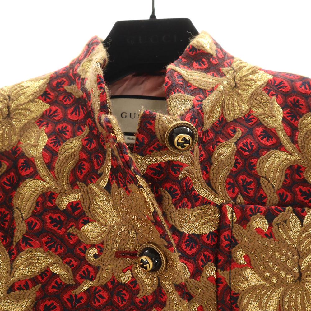 GUCCI 441738 Made in Italy Floral Jacquard Jacket 38 Ribbon with hanger Women Used