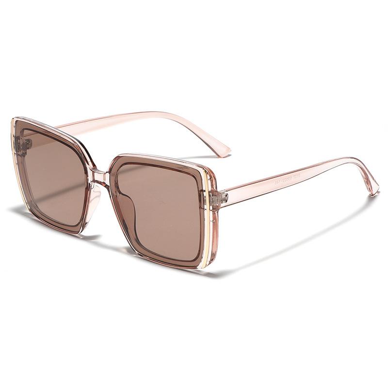 Glasses Large Square Metal Accessories Sunglasses Men, Light Color Ambient Lenses Sunglasses Women