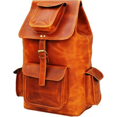 Men’s Vintage Leather Backpack 16 Inch Laptop Bag Business Travel Hiking Shoulder Rucksack