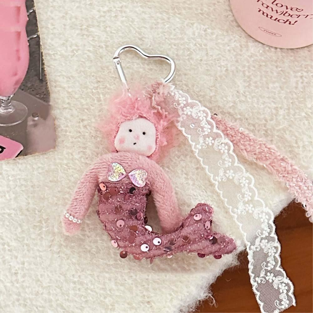 Curled Mermaid Sequined Mermaid Pendant Korean Style Stuffed Plush Dolls  Backpack Decor