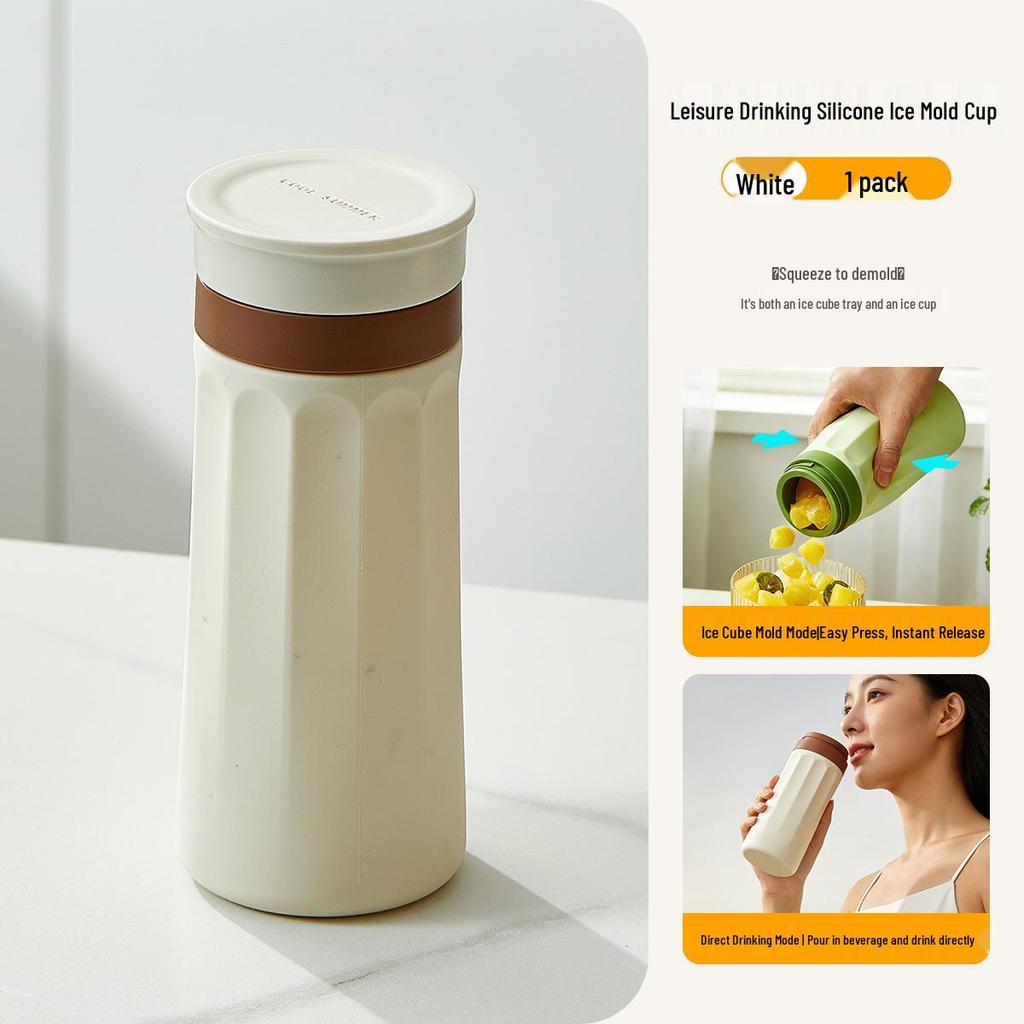 Household Ice Cube Maker Travel Mug - Food Grade Summer Ice Drink & Coffee Cup