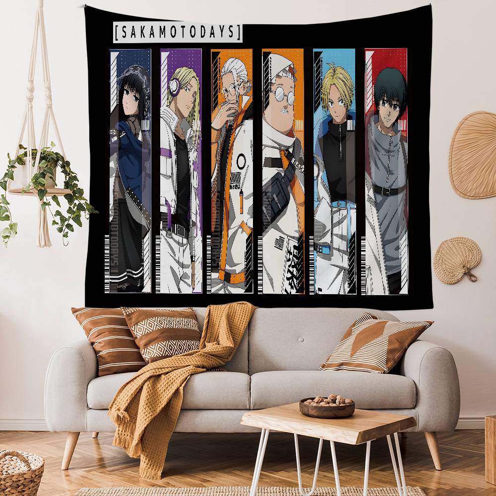 Popular Action Anime Sakamoto Days Tapestry Art Printing Art Science Fiction Room Home Decor Wall Art Decor