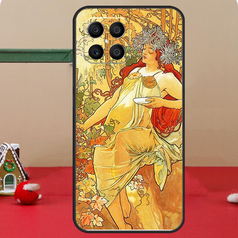 Alphonse Mucha Kunst Hülle Für Honor Magic 7 Lite 6 8 Pro Honor 400 200 70 90 X8c X8b X9a X9b X9c X9d Win RT Hülle