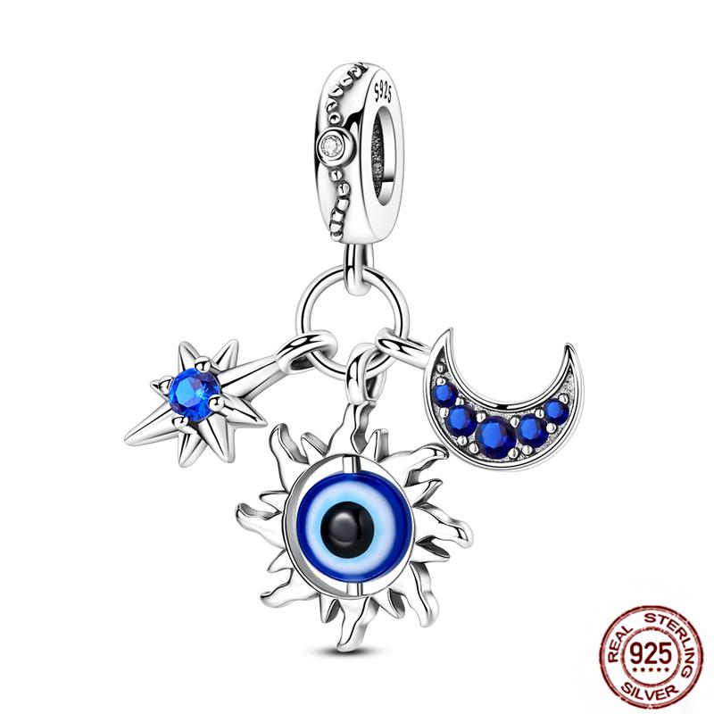 Standard Copper Craft Rotate Devil'S Eye Charms Fit Authentic Bracelet Blue Fatima Hand Palm Spacer Charms Handmade Jewelry Gift