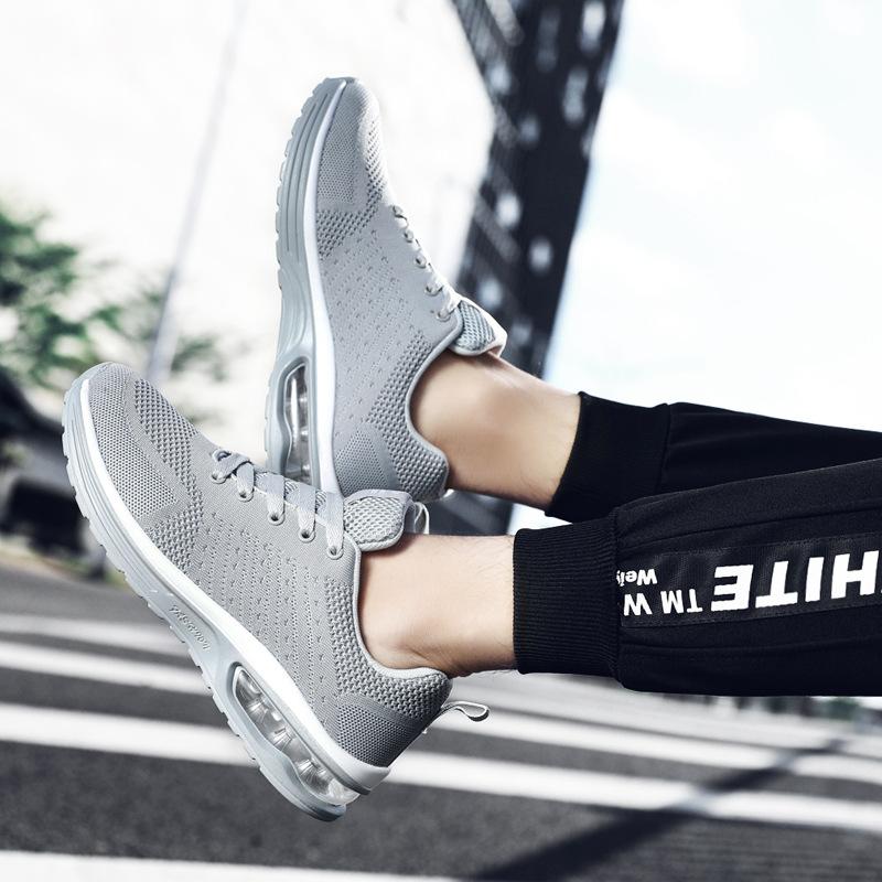 New Casual Shoes Outdoor Sports Shoes Breathable Mesh Shoes Air Cushion Sole Men's Shoes Couple Shoes Large Size