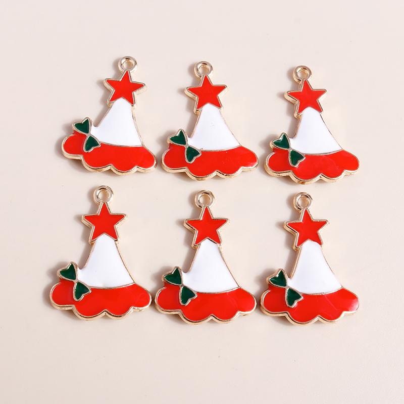 10pcs 16*21mm Enamel Christmas Bell Charms DIY for Bracelets Pendants Earrings Making Creative Gift Charms Jewelry Accessories
