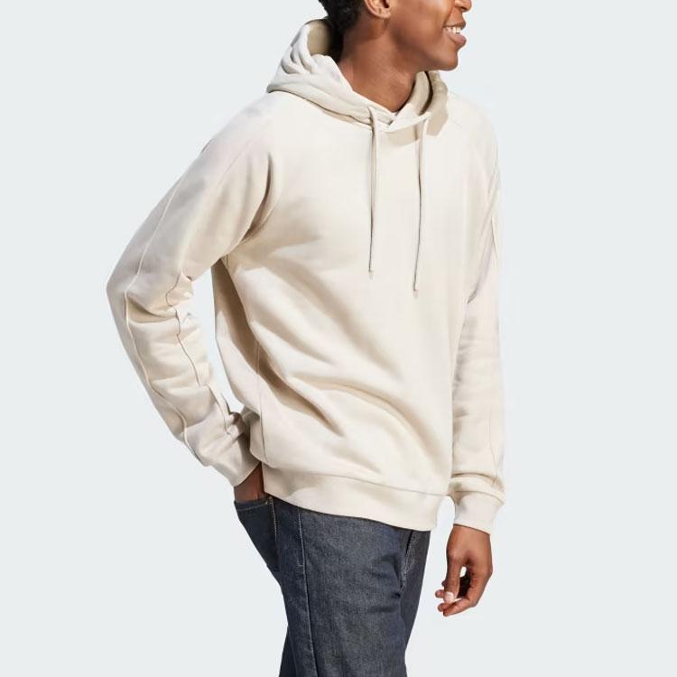 Adidas The Safe Place Hoodie Solid Logo Loose Long Sleeve Hooded Sweatshirt Men Hoodies Beige IS7489