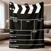 2026 New Flannel Blanket with a Cinematic Clapperboard Design, Featuring a Bohemian Style Geometric Print. This All-Season Soft