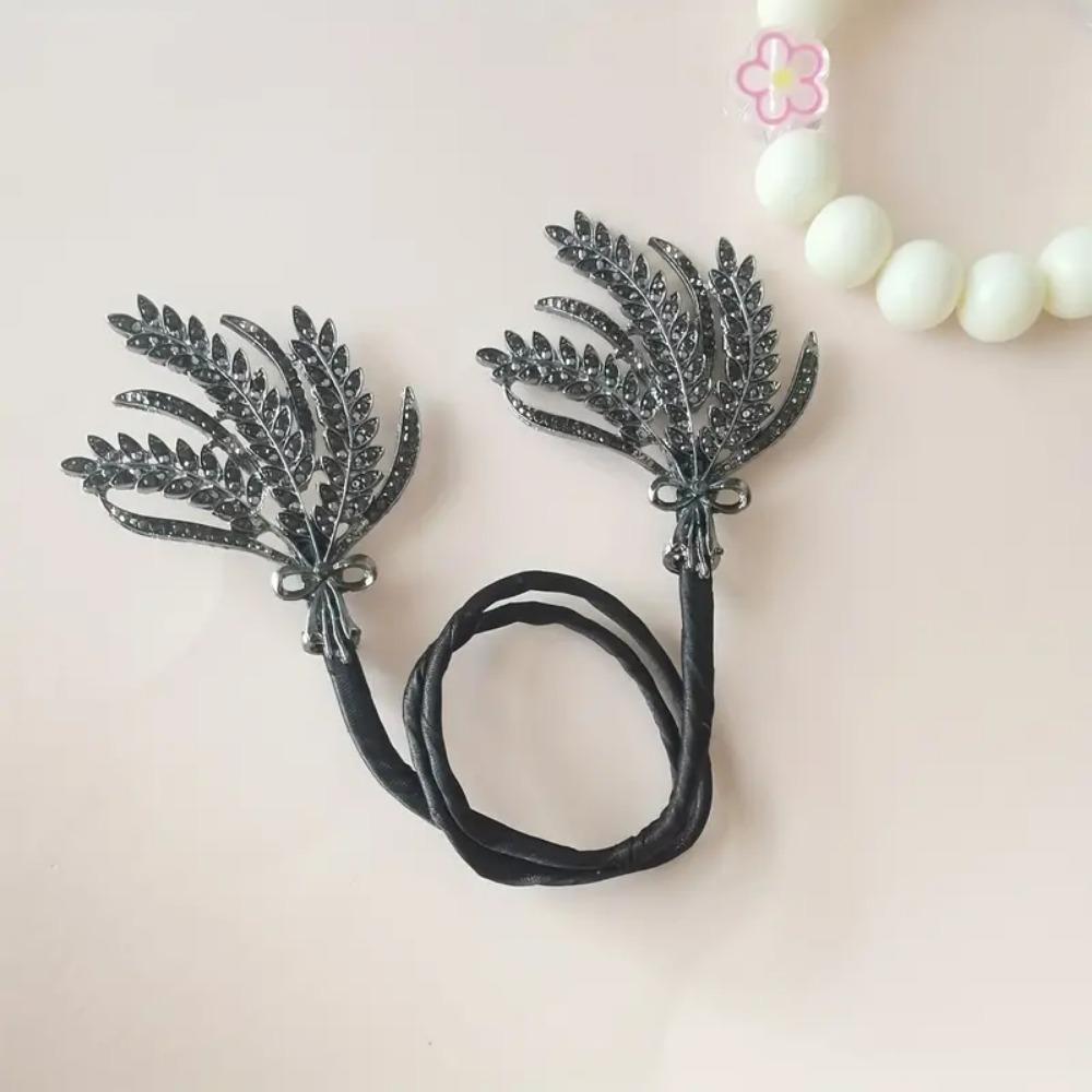 

Заколка для волос со стразами и перьями, элегантная бигуди для волос, ловкий создатель пучков, длинные густые аксессуары для волос для женщин 1PCS