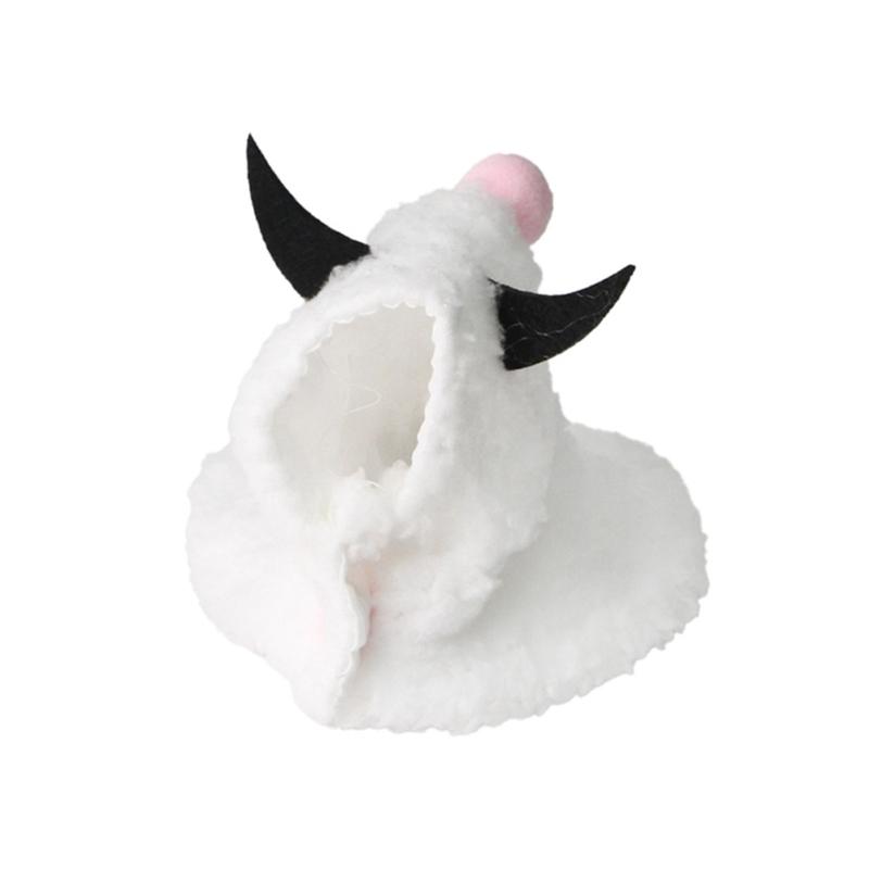 Lovely Horned Cape for Pet Bird Plush Lining Costume Cloak for Halloweens Event and Party Gathering Parrots Dressingup S